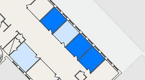 
							Planritning för FASTOFFICE Västberga, 3 privata rum, 42 m²