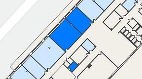 
							Planritning för United Spaces Lindholmen, 3 privata rum, 107 m²