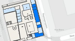 
							Planritning för THE WORKS Medborgarplatsen, 5 privata rum, 107 m²