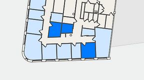 Planritning för United Spaces Nordenskiöldsgatan 24, 3 privata rum, 32 m²
