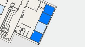 
							Planritning för FASTOFFICE Rinkebytorget, 3 privata rum, 38 m²