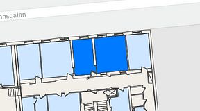 
							Planritning för KG10 Kungsgatan 8, 2 privata rum, 42 m²