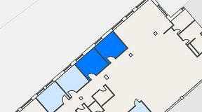 
							Planritning för Collab Arena Coworking, 2 privata rum, 36 m²