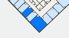 
							Planritning för FirstOffice Kanalvägen 17, 2 privata rum, 36 m²