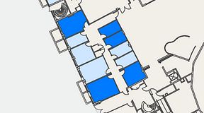 
							Planritning för Genetor K6, 5 privata rum, 67 m²