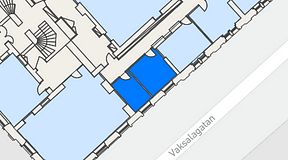 
							Planritning för United Spaces Uppsala, 2 privata rum, 21 m²