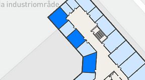 
							Planritning för FASTOFFICE Lunda, 3 privata rum, 60 m²