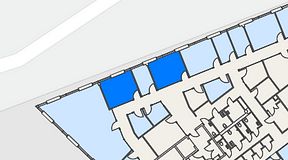 Planritning för United Spaces Helsingborg, 2 privata rum, 36 m²