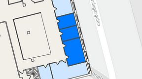 
							Planritning för THE WORKS Medborgarplatsen, 3 privata rum, 44 m²