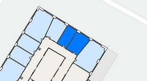 
							Planritning för FASTOFFICE Finlandsgatan 10, 2 privata rum, 23 m²