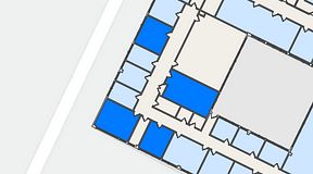 
							Planritning för Quick Office Älvsjö, 4 privata rum, 82 m²