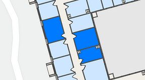 
							Planritning för United Spaces Östra Hamngatan, 3 privata rum, 54 m²