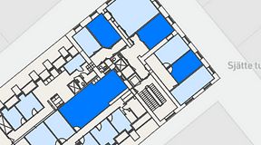 
							Planritning för Spaces Gamla Stan, 4 privata rum, 107 m²