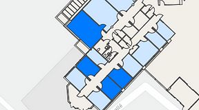 
							Planritning för Helio Frösundavik, 4 privata rum, 61 m²