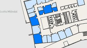 
							Planritning för Mindpark Mölndal, 5 privata rum, 96 m²