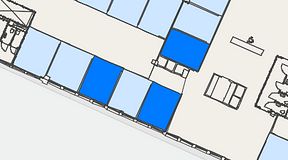 
							Planritning för Convendum Gävlegatan 16, 3 privata rum, 42 m²