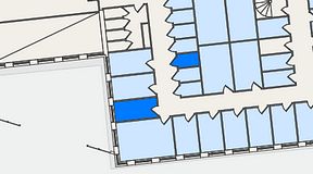 
							Planritning för QuickOffice Kista, 2 privata rum, 13 m²