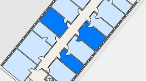 
							Planritning för Regus Almedal, 3 privata rum, 53 m²