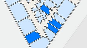 Planritning för Quick Office Bromma Blocks, 4 privata rum, 42 m²