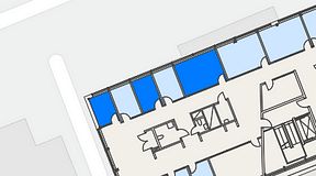 
							Planritning för Workopolis, 3 privata rum, 33 m²