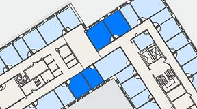 
							Planritning för Regus Kistagången 20b, 4 privata rum, 67 m²