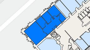 
							Planritning för Banken Coworking, 1 privata rum, 82 m²