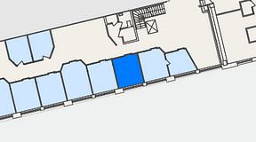 
							Planritning för Hub 1947, 1 privata rum, 13 m²