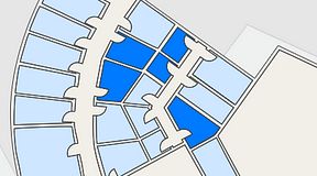 Planritning för Quick Office Bromma Blocks, 5 privata rum, 39 m²