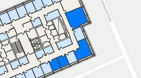 
							Planritning för Spaces Lindholmen, 4 privata rum, 62 m²