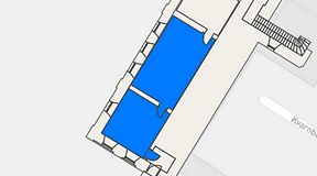 
							Planritning för iOffice Sjöbefälsskolan, 2 privata rum, 76 m²