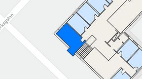 
							Planritning för Dockside Office & Coworking, 1 privata rum, 19 m²