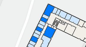 
							Planritning för Quick Office Älvsjö, 5 privata rum, 110 m²
