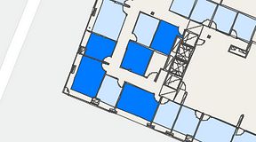 
							Planritning för Regus Östermalmstorg, 5 privata rum, 54 m²