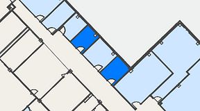 
							Planritning för FirstOffice Kanalvägen 17, 2 privata rum, 17 m²