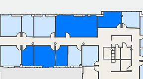 
							Planritning för FirstOffice Arenavägen 33, 5 privata rum, 96 m²