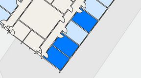 Planritning för Easy Office Uppsala, 3 privata rum, 36 m²
