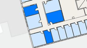 
							Planritning för Regus Lidingö, 3 privata rum, 45 m²