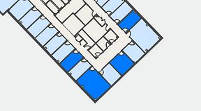 
							Planritning för FirstOffice Kanalvägen 17, 4 privata rum, 59 m²