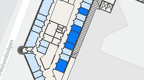 
							Planritning för FASTOFFICE Johanneslundsvägen 12, 5 privata rum, 57 m²