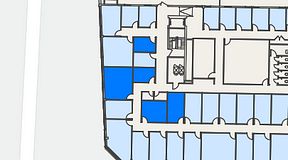 
							Planritning för Regus Mariestad, 5 privata rum, 64 m²