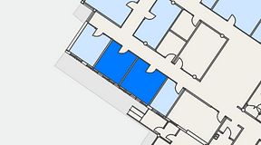 
							Planritning för Atmosfär Coworking, 2 privata rum, 34 m²