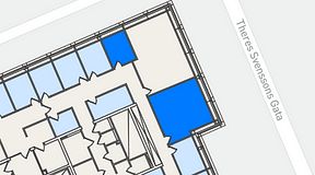 
							Planritning för Spaces Lindholmen, 2 privata rum, 34 m²
