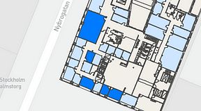 
							Planritning för Regus Östermalmstorg, 5 privata rum, 103 m²
