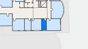 
							Planritning för Kontoret Globen, 1 privata rum, 9 m²