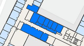 
							Planritning för Quick Office Älvsjö, 5 privata rum, 166 m²