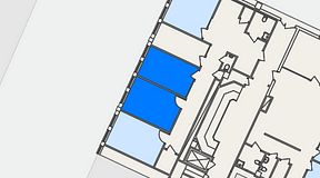 Planritning för FASTOFFICE Rinkebytorget, 2 privata rum, 34 m²