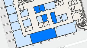 
							Planritning för United Spaces Östra Hamngatan, 5 privata rum, 96 m²