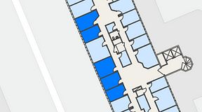 Planritning för Regus Helsingborg Södergatan, 5 privata rum, 61 m²