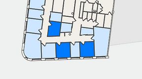 
							Planritning för United Spaces Nordenskiöldsgatan 24, 3 privata rum, 39 m²