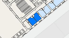 
							Planritning för Spaces Gamla Stan, 2 privata rum, 18 m²